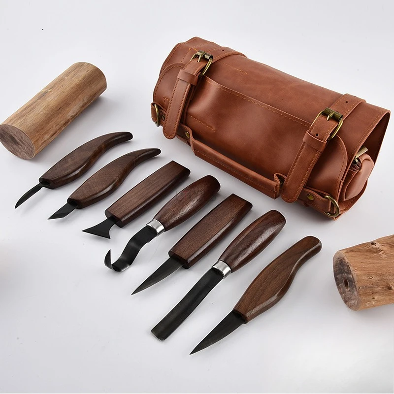 Leatherwork Beginner Tools - Wood Carving Kit Deluxe Handmade Whittling