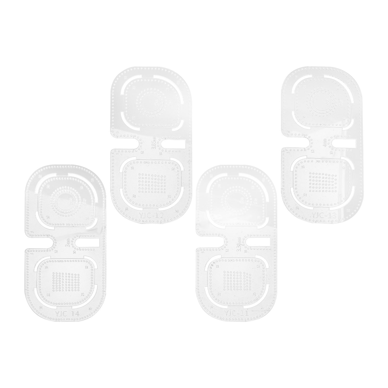 Leatherworking Guide - 4Pcs Clear Acrylic Leatherworking Template Pricking