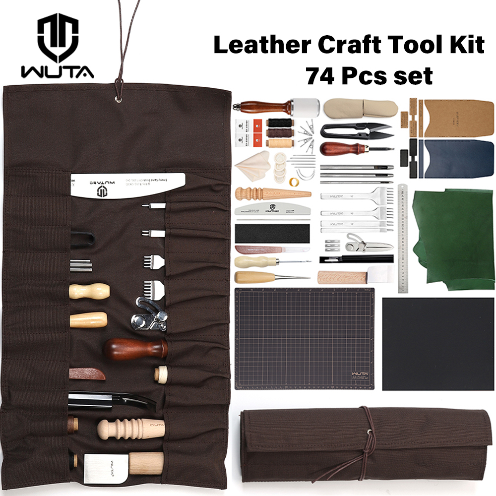 Leatherwork Beginner Tools - WUTA 74Pcs Leather Craft Tools Working