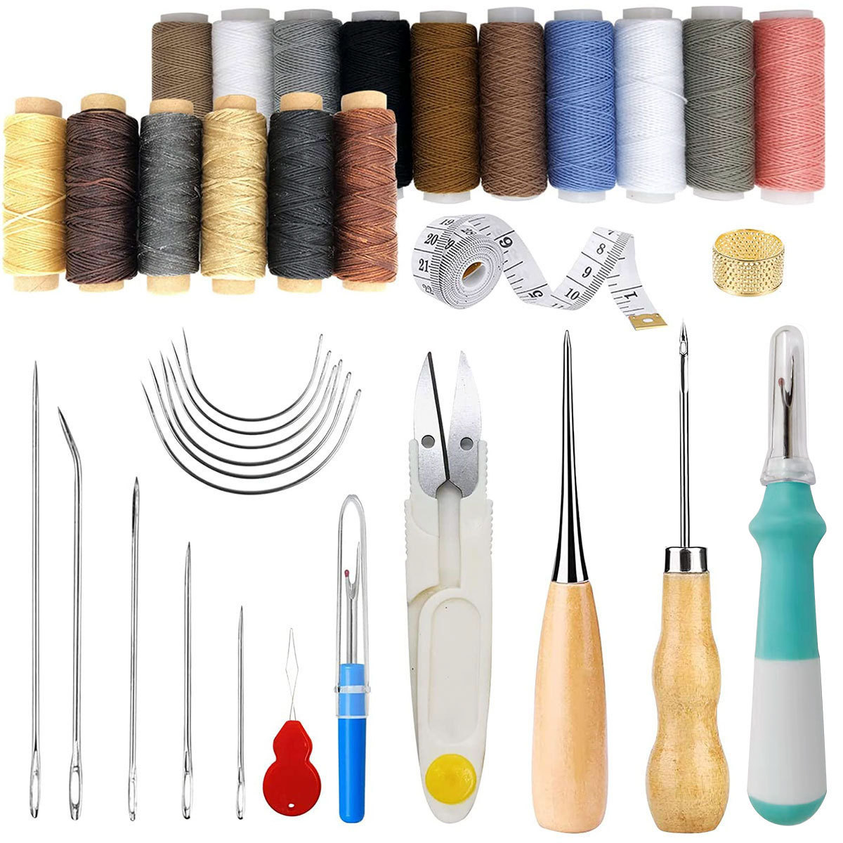 Leatherwork Beginner Tools - 34-Piece Leather Craft Tools Kit –