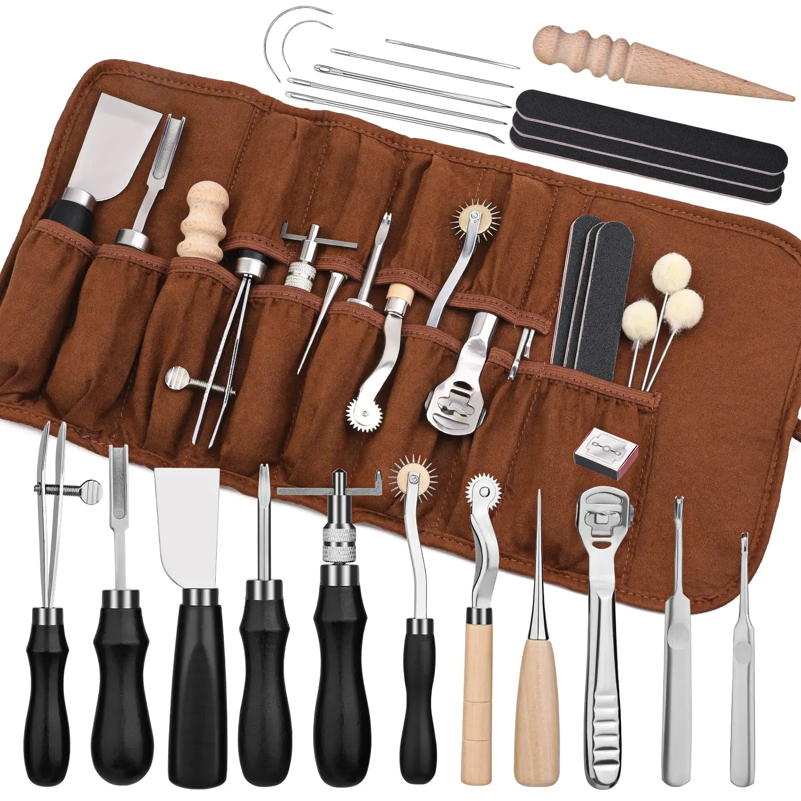 Leatherwork Beginner Tools - Fenrry 37Pcs Leather Work Tools Leather