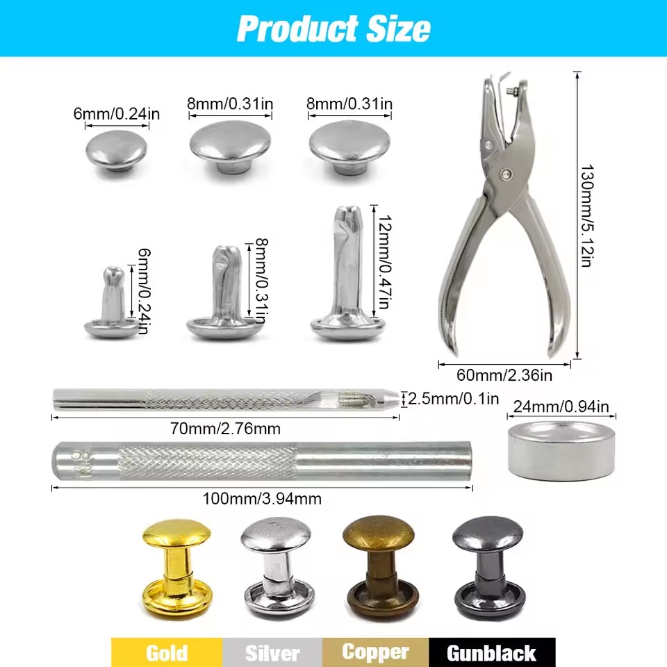 Metal Double Cap Rivets Stud R – Rivet Setter Tool Bewertung und Preis