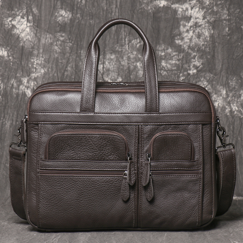 Men's Genuine Leather Briefcas – Leather Work Laptop Bag Bewertung und Preis