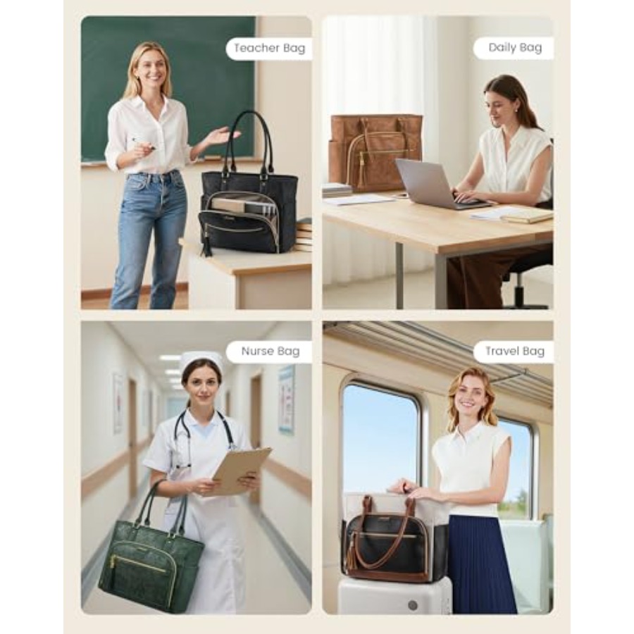 Laptop Tote Bag for Women With – Leather Work Laptop Bag Bewertung und Preis