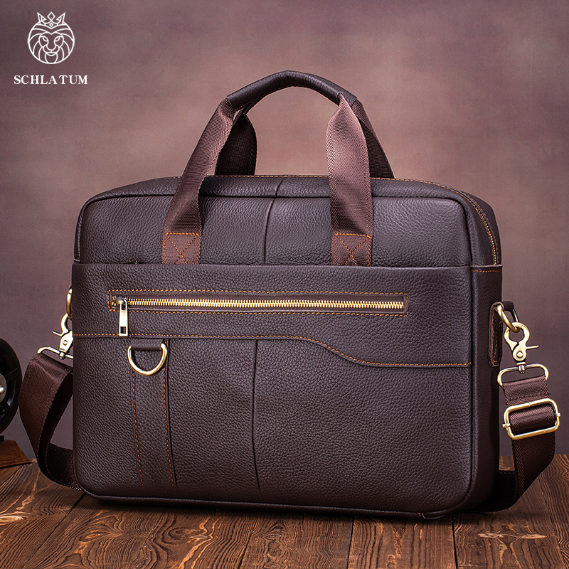 Men's Vintage Genuine Leather  – Leather Work Laptop Bag Bewertung und Preis