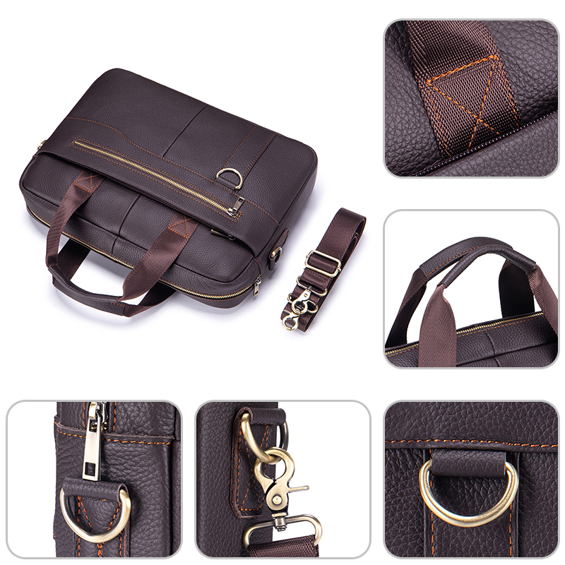Men's Vintage Genuine Leather  – Leather Work Laptop Bag Bewertung und Preis