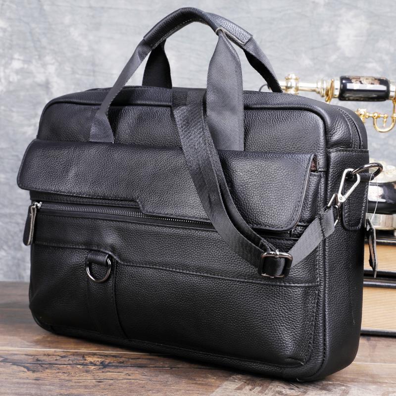 Large Men's Genuine Leather Ha – Leather Work Laptop Bag Bewertung und Preis