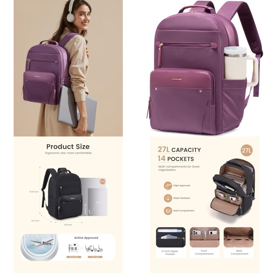 Laptop Backpack for Women with – Leather Work Laptop Bag Bewertung und Preis
