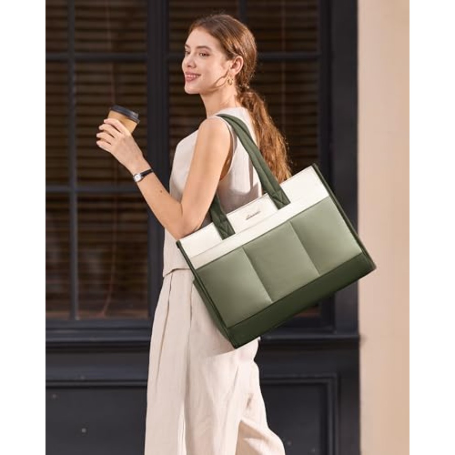 Tote Bag for Women Puffer Lapt – Leather Work Laptop Bag Bewertung und Preis