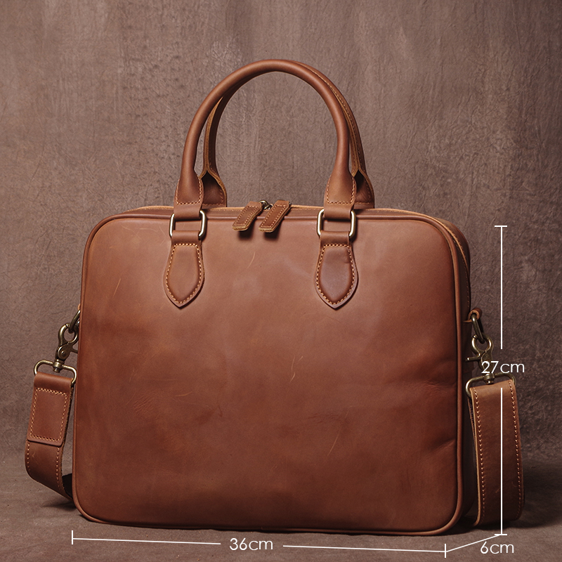GURO Men Crazy Horse Cowhide B – Leather Work Laptop Bag Bewertung und Preis