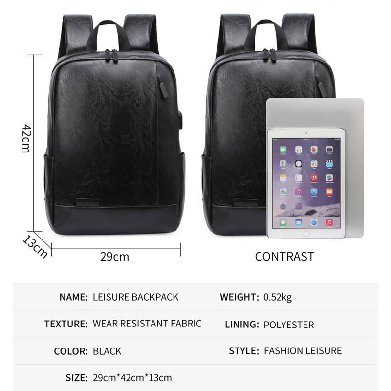 Men Fashionable Backpack PU Le – Leather Work Laptop Bag Bewertung und Preis