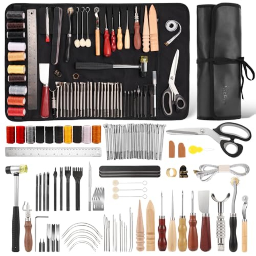 Leather Tooling Kit Leather Wo – Leatherwork Beginner Tools Bewertung und Preis
