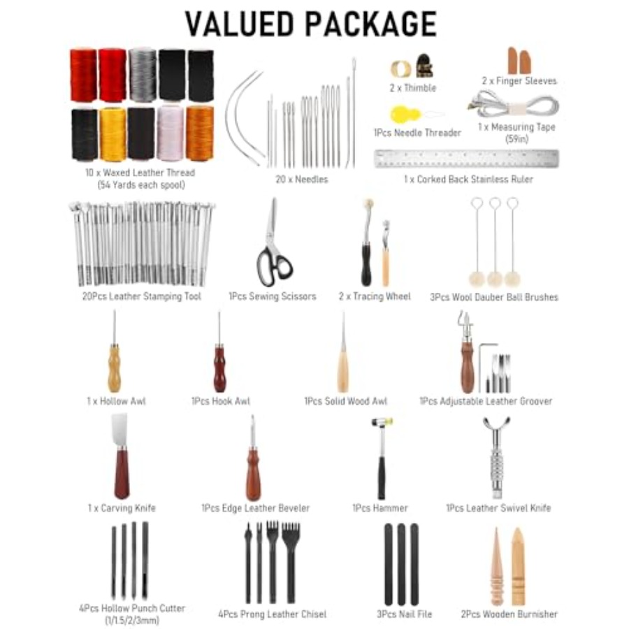 Leather Tooling Kit Leather Wo – Leatherwork Beginner Tools Bewertung und Preis
