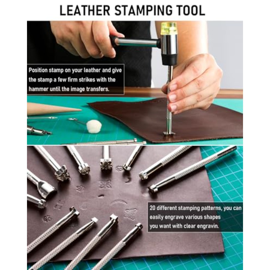 Leather Tooling Kit Leather Wo – Leatherwork Beginner Tools Bewertung und Preis