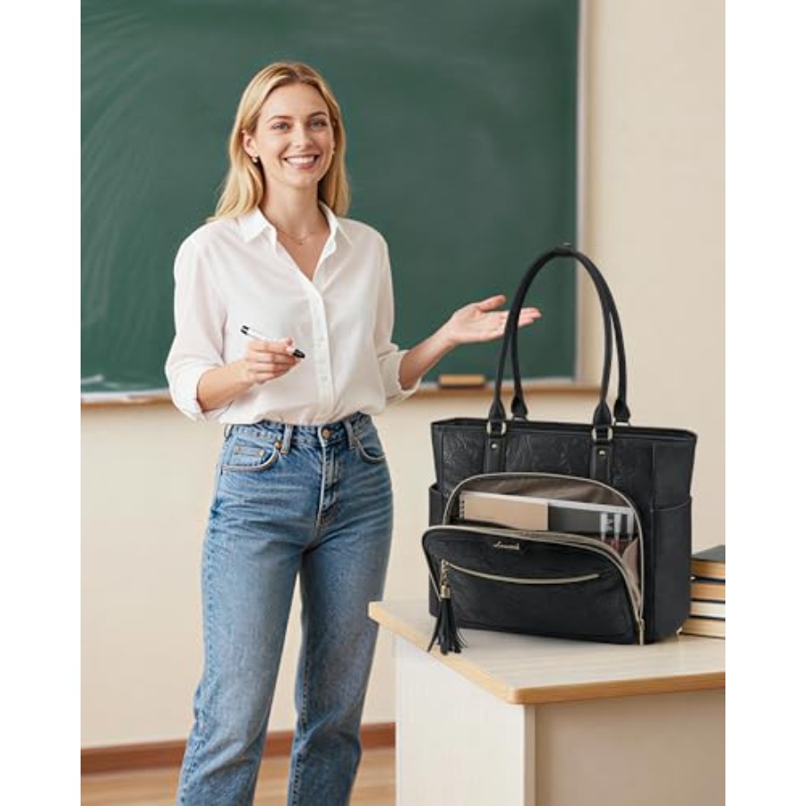 Laptop Tote Bag for Women With – Leather Work Laptop Bag Bewertung und Preis