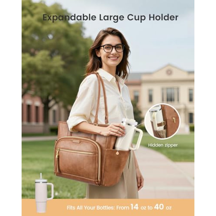 Laptop Tote Bag for Women With – Leather Work Laptop Bag Bewertung und Preis